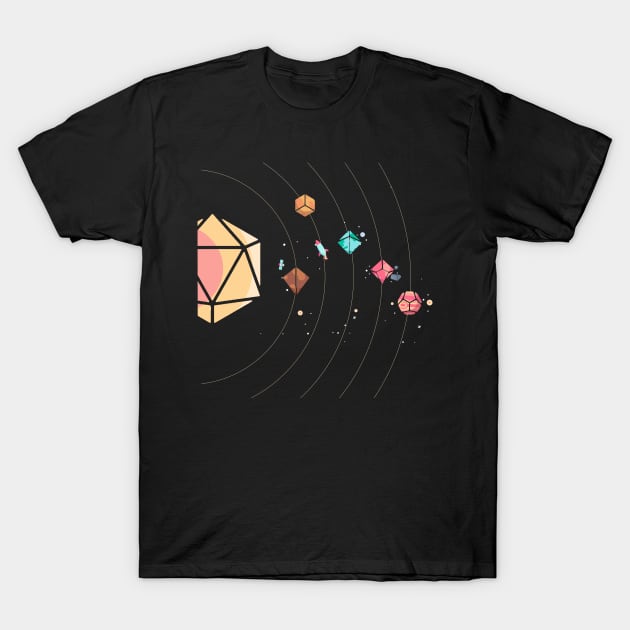 Dice Solar System T-Shirt by MimicGaming